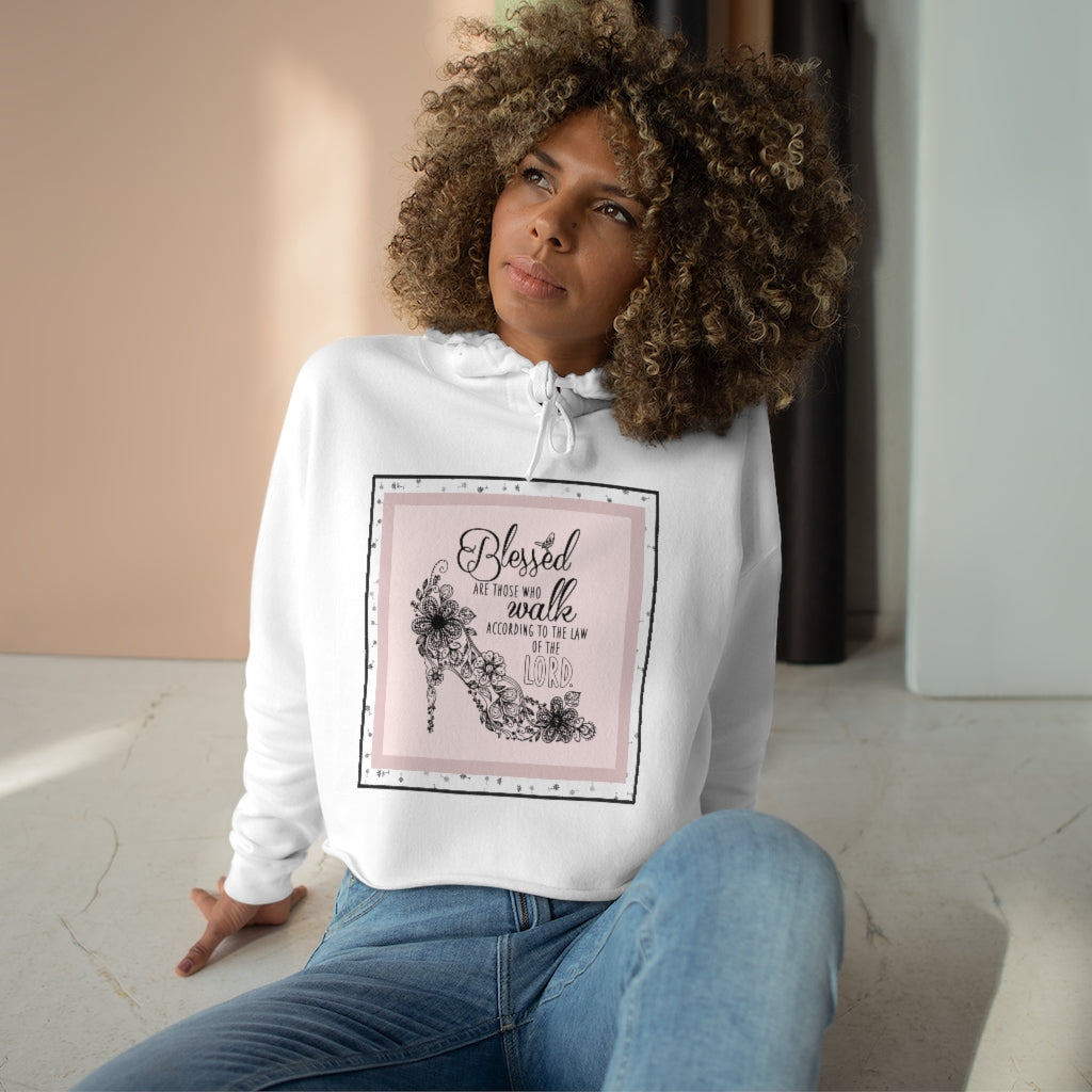 Blessed Walk Crop Hoodie (BW)